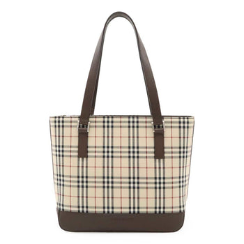 Burberry Nova Check Pattern Tote Bag Shoulder Canvas Leather Beige Black Bordeaux