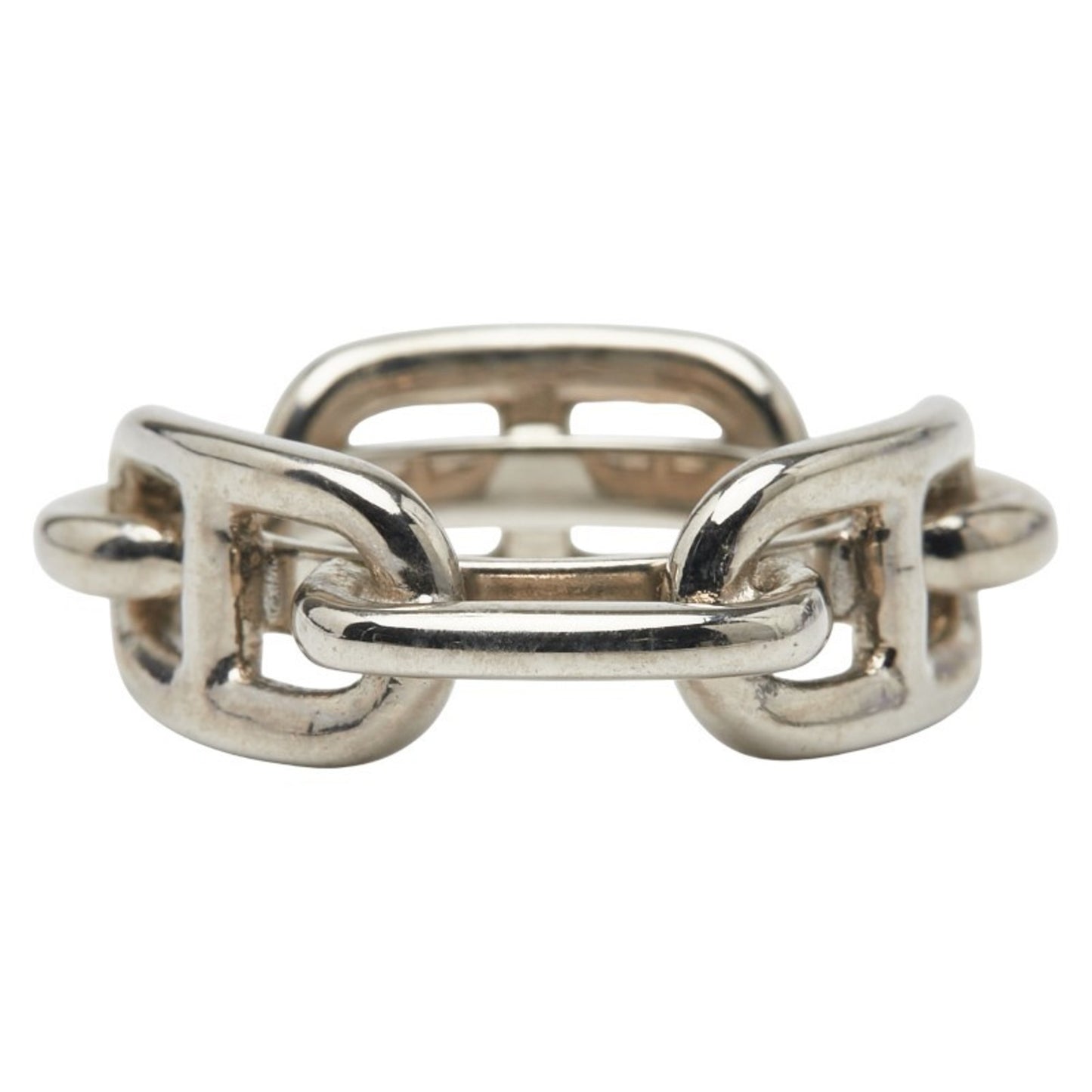 Hermes Chaine D'Ancre Scarf Ring Silver Metal