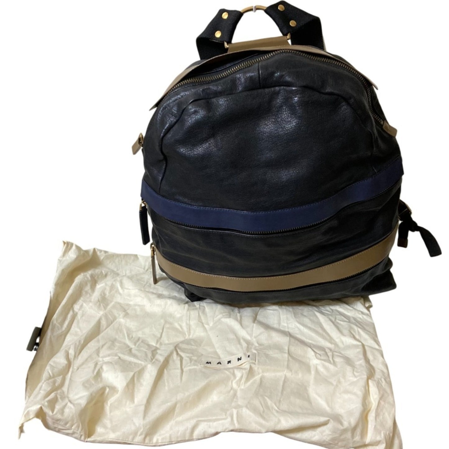 Marni Marni Leather Backpack Black