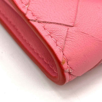 Bottega Veneta Nappa Bi-Fold Wallet Intrecciato Compact Red X Pink 577841 V0Ekk 8929 Bottega Veneta