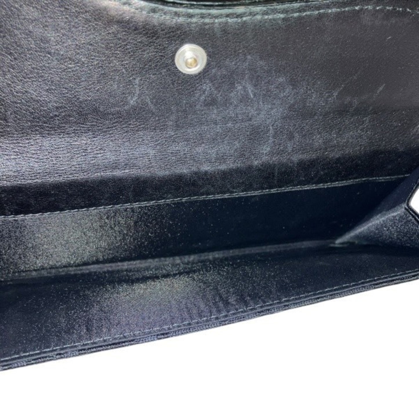 Christian Dior Dior Trotter Saddle D Charm Black Long Wallet Tri-Fold