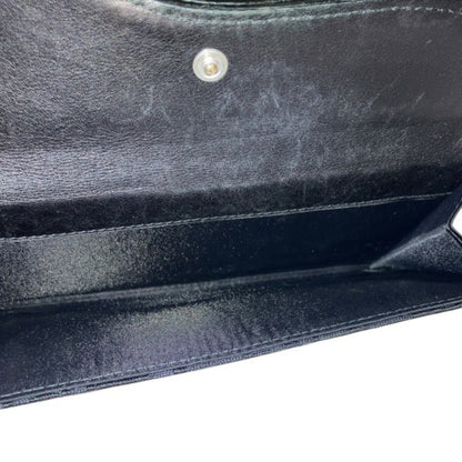 Christian Dior Dior Trotter Saddle D Charm Black Long Wallet Tri-Fold