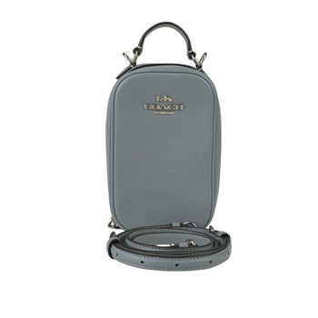 Coach Eva Phone Crossbody Shoulder Bag Cb854 Blue-Gray Leather