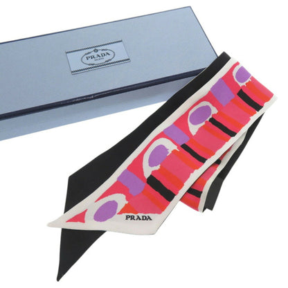 Like New Prada Printed Twill Scarf/Muffler 1Ff008 Silk Multicolor 0592Prada