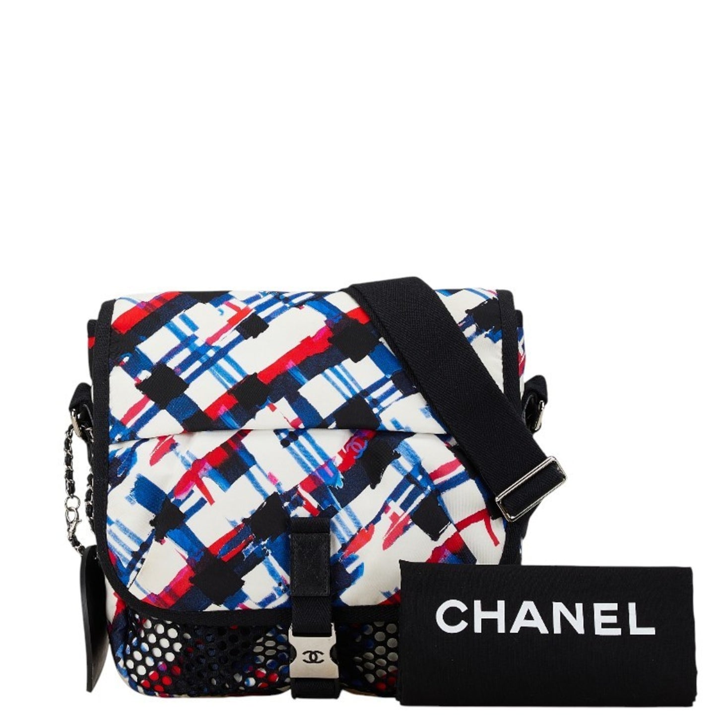Chanel Airline Crossbody Shoulder Bag A93385 White Multicolor Nylon