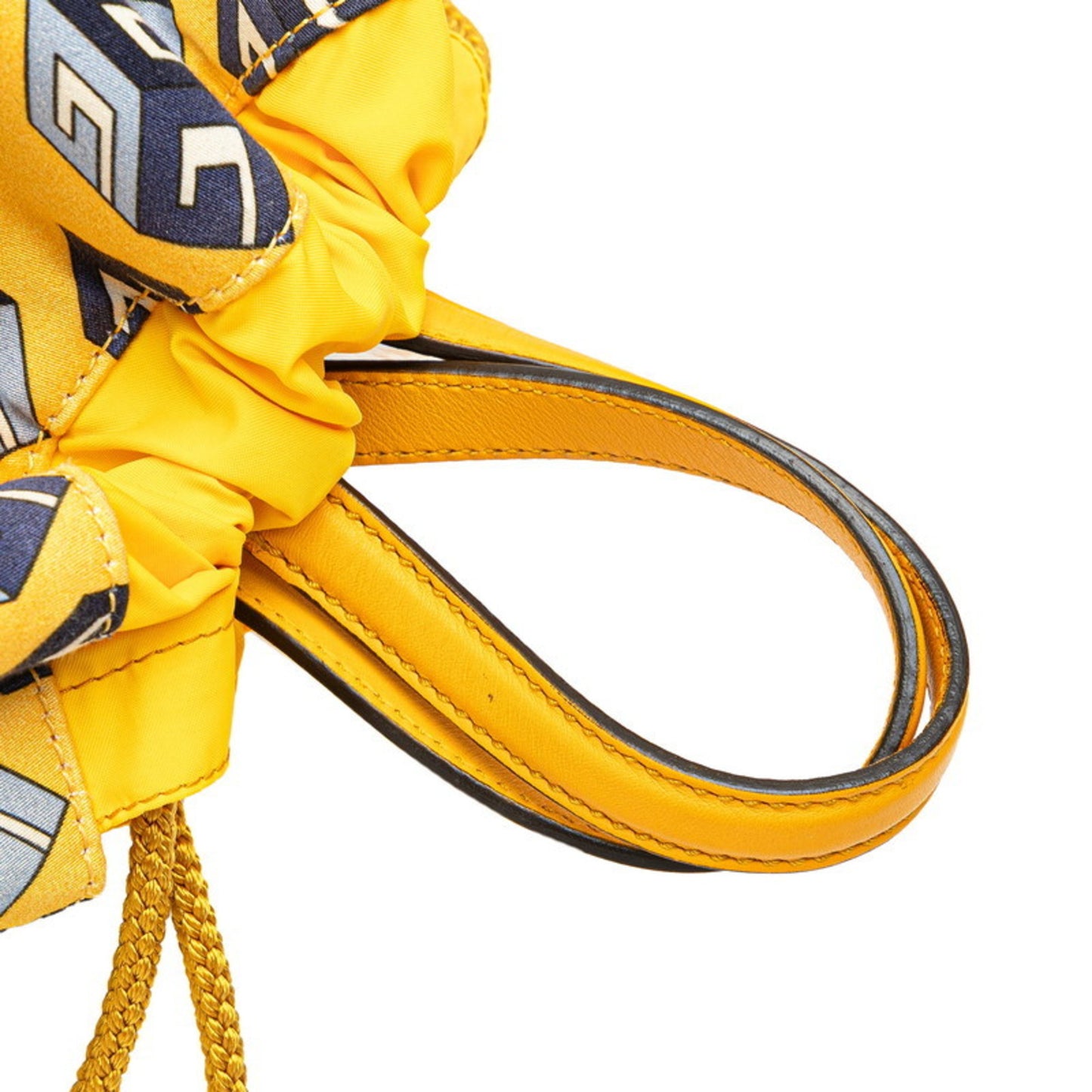 Gucci Drawstring Cube Backpack/Knapsack 473872 Yellow/Blue Nylon/Leather