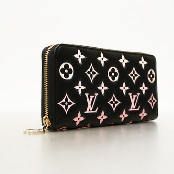 Louis Vuitton Monogram Embossed Zippy Wallet M12152 Black/Pink