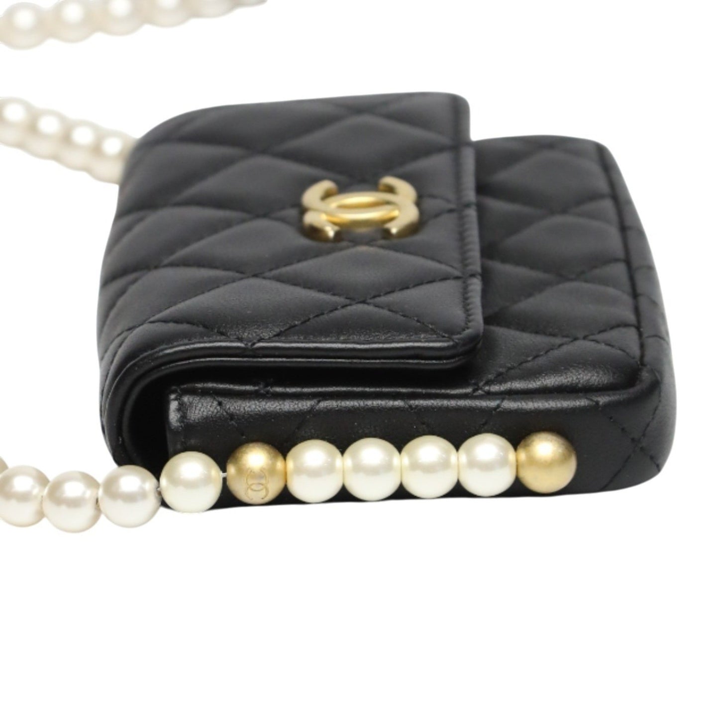 Chanel Mini Matelasse Shoulder Bag In Black Lambskin