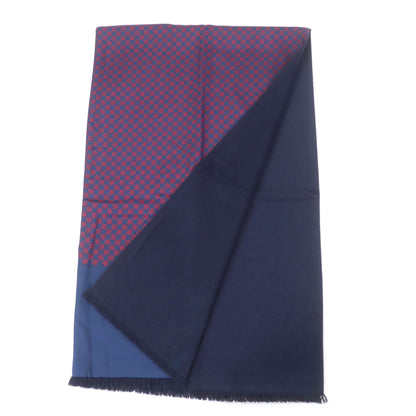 Hermes Silk Angora Anchor Pattern Fringed Shawl/Stole/Scarf