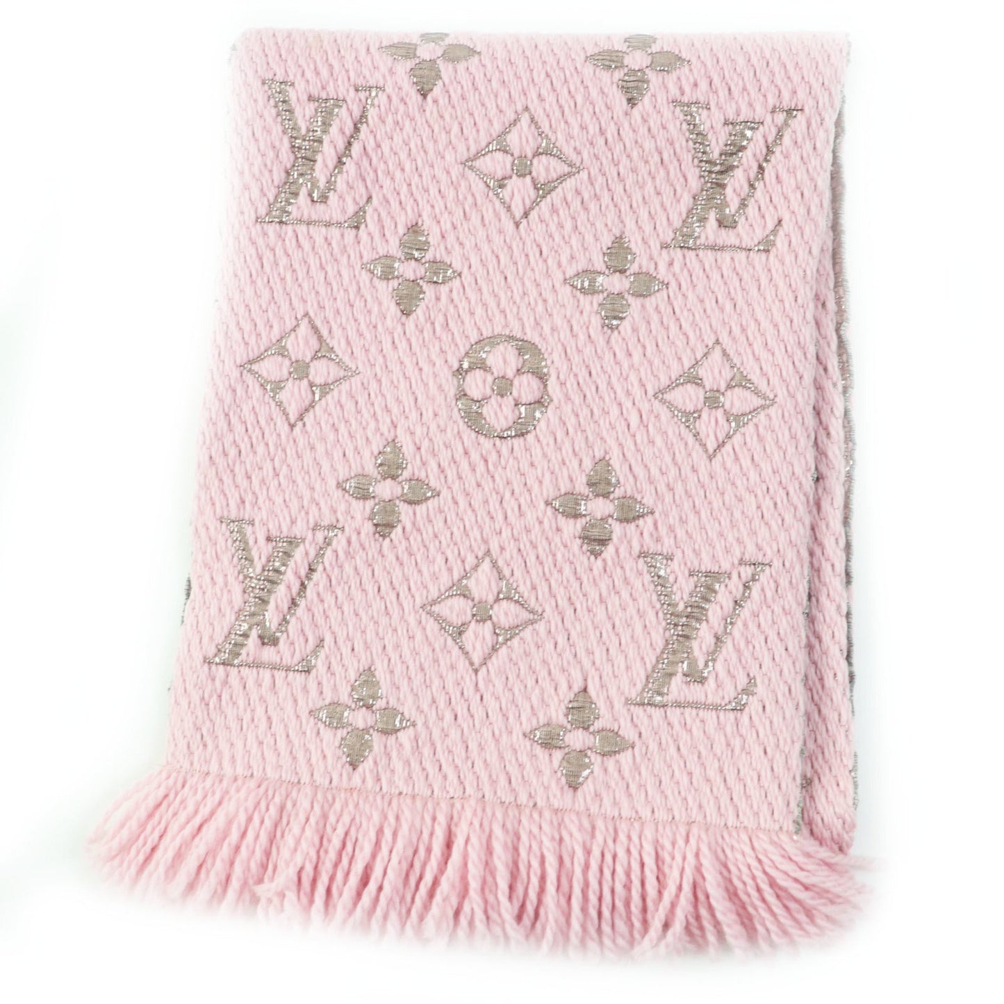 Louis Vuitton M70466 Logomania Wool And Silk Rose Ballerine Monogram Scarf
