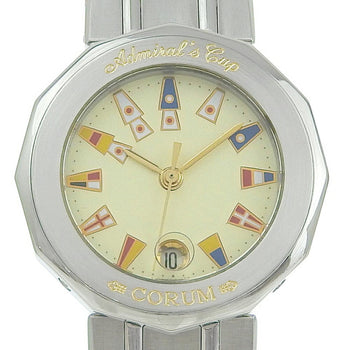 Corum Admiral'S Cup Watch 39.610.20 V050 Stainless Steel Quartz Analog Display Ivory Dial Admirals