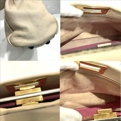 Fendi Peekaboo 8Bn211 Bag Handbag White Ivory Fendi Ja-24389