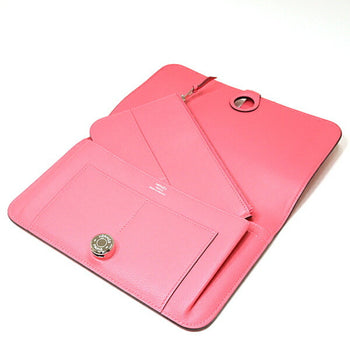Hermes Hermes Dogon Gm Evercolor Pink Y Stamp () Duo Long Wallet F-04682