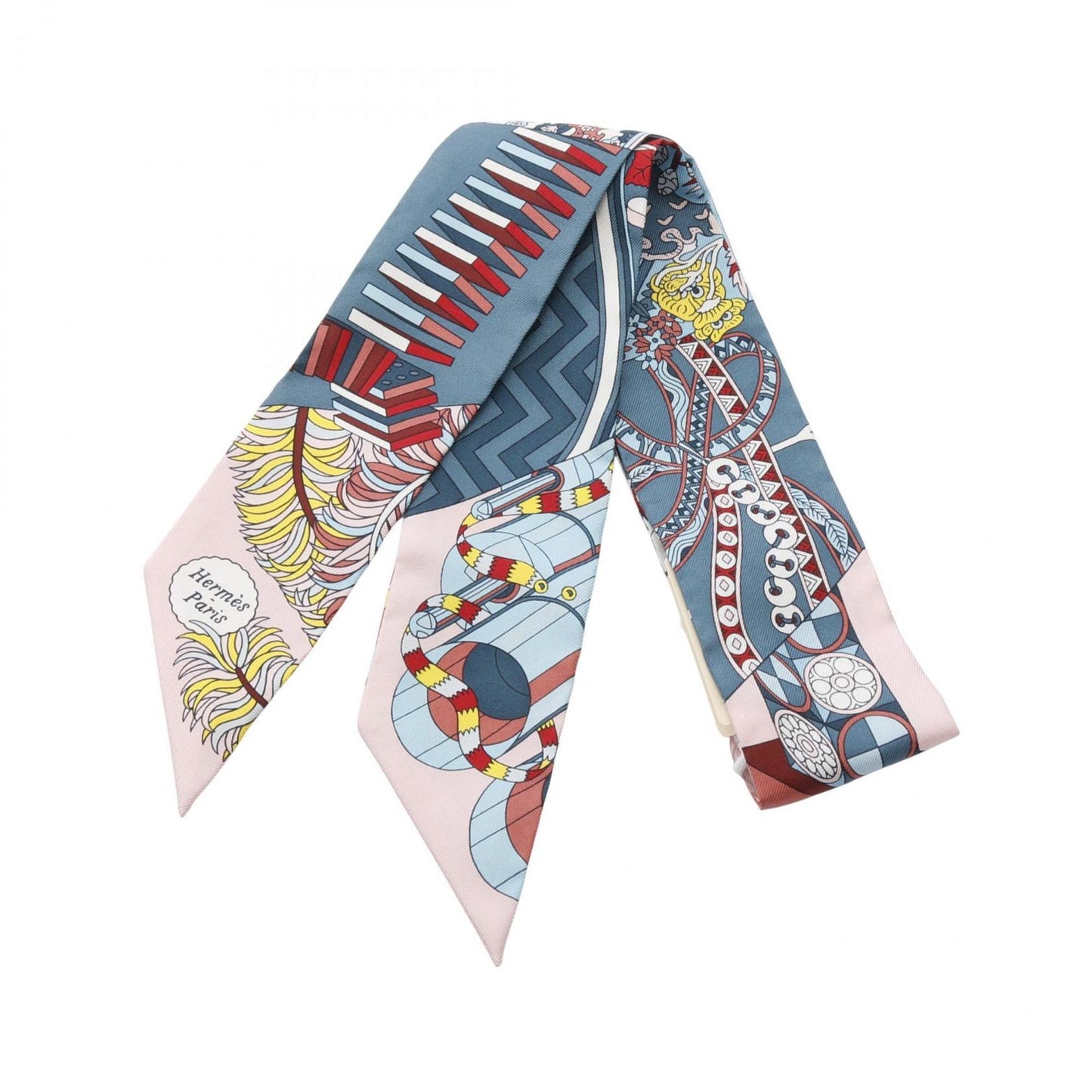 Hermes Herms Twilly "De L'Ombrelle Aux Duels Vieux" Silk Scarf