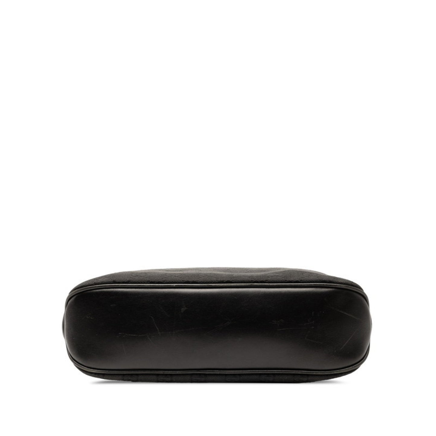 Gucci Gg Canvas Shoulder Bag 109097 Black Leather