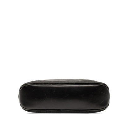 Gucci Gg Canvas Shoulder Bag 109097 Black Leather