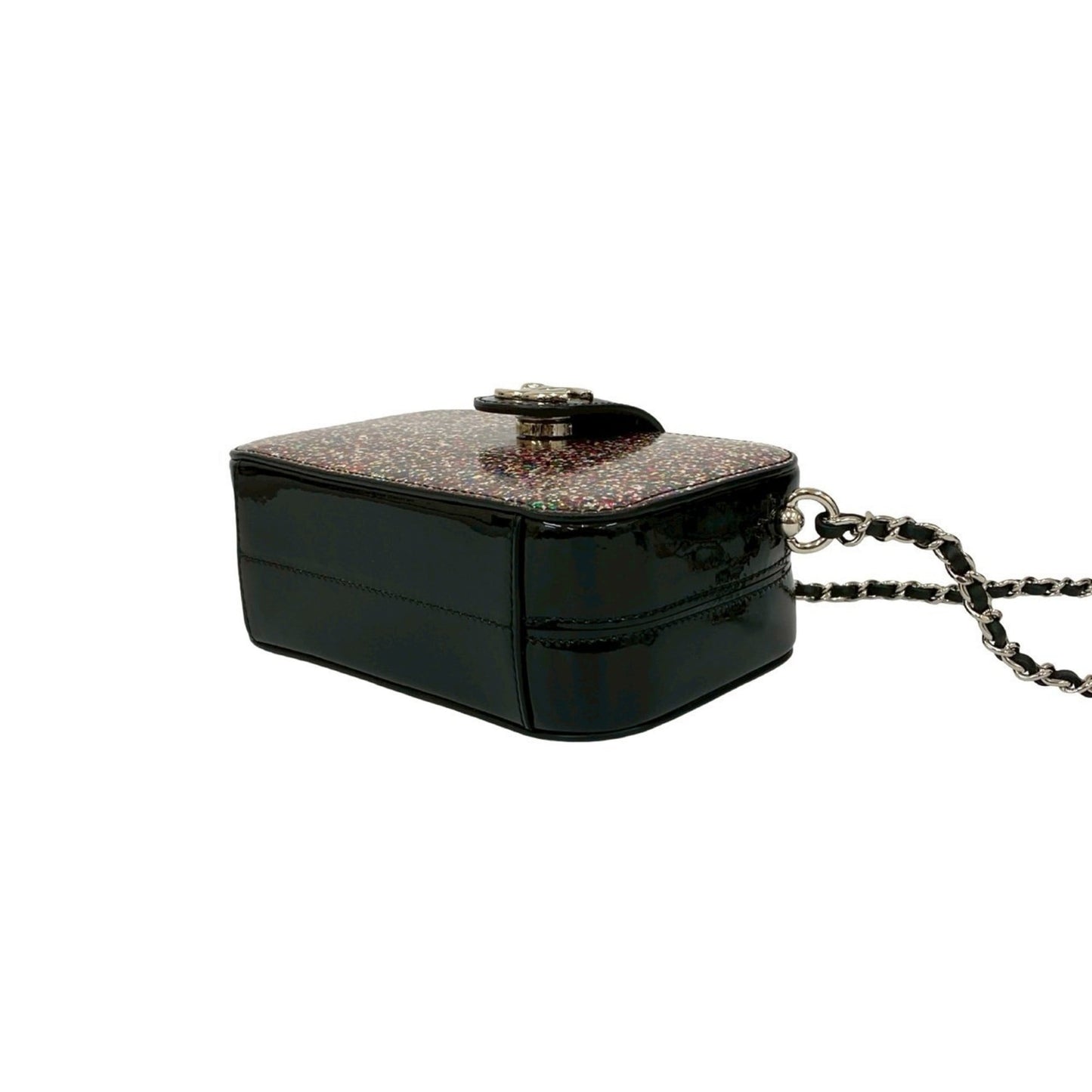 Unused Chanel Coco Patent Leather Enamel Lam Chain Mini Shoulder Bag