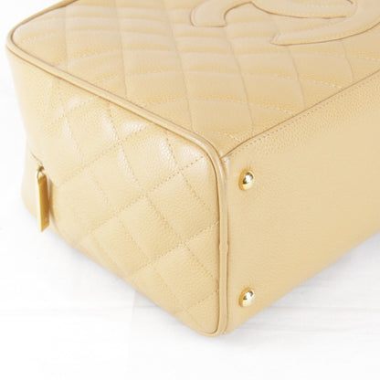 Chanel Caviar Skin Coco Mark Boston Bag Leather