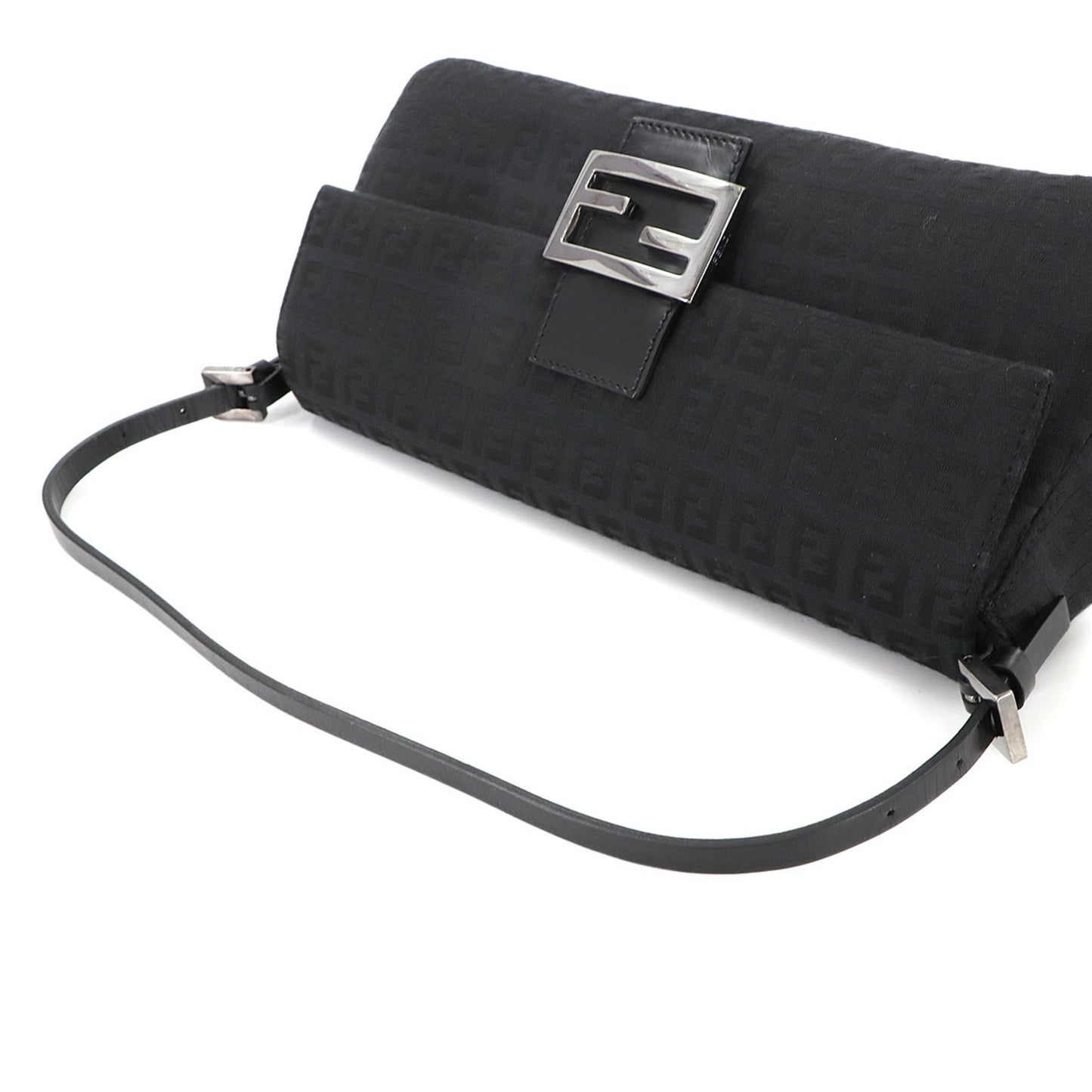 Fendi Zucchino Mamma Bucket Shoulder Bag In Black Canvas