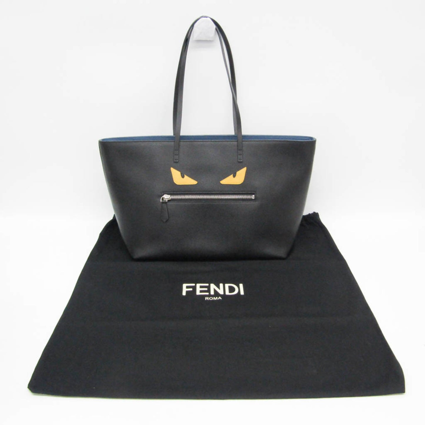 Fendi Roll Bag Monster Bugs 8Bh185 Women'S Leather Tote Bag Black