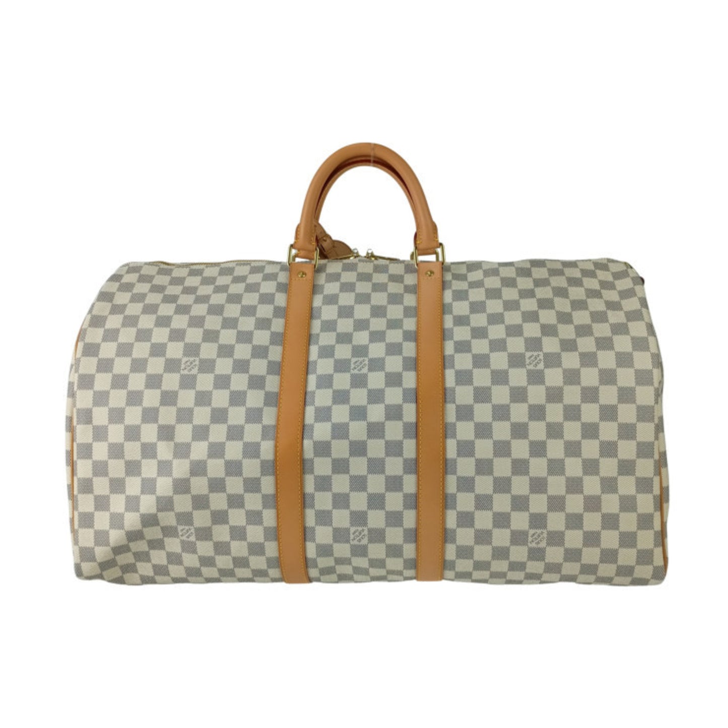 Louis Vuitton Louis Vuitton Damier Azur Keepall Bandouliere Boston Bag 55 N41429 White Leather
