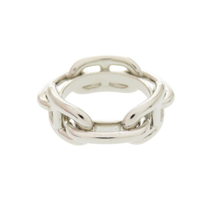 Like New Hermes Chaine D'Ancre Silver Metal Scarf Ring 0110 Hermes