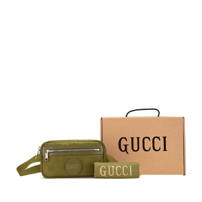 Gucci Gg Nylon Off The Grid Waist Bag/Body Bag 631341 Khaki Green Leather