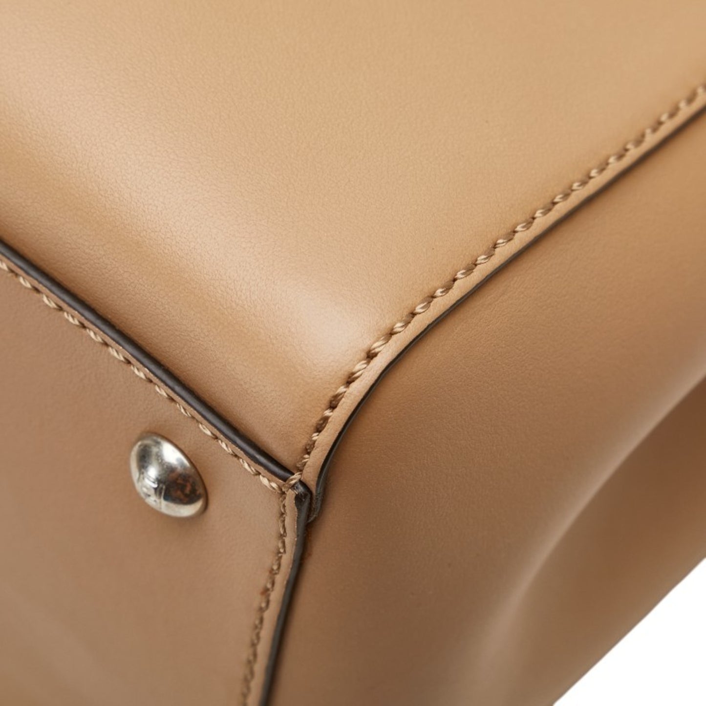 Fendi.Com Flower Stud Handbag/Shoulder Bag 2Way 8Bn298 Beige Multicolor Leather