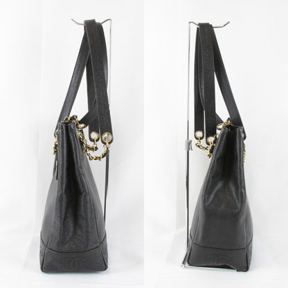 Chanel Triple Coco Shoulder Bag Leather Black