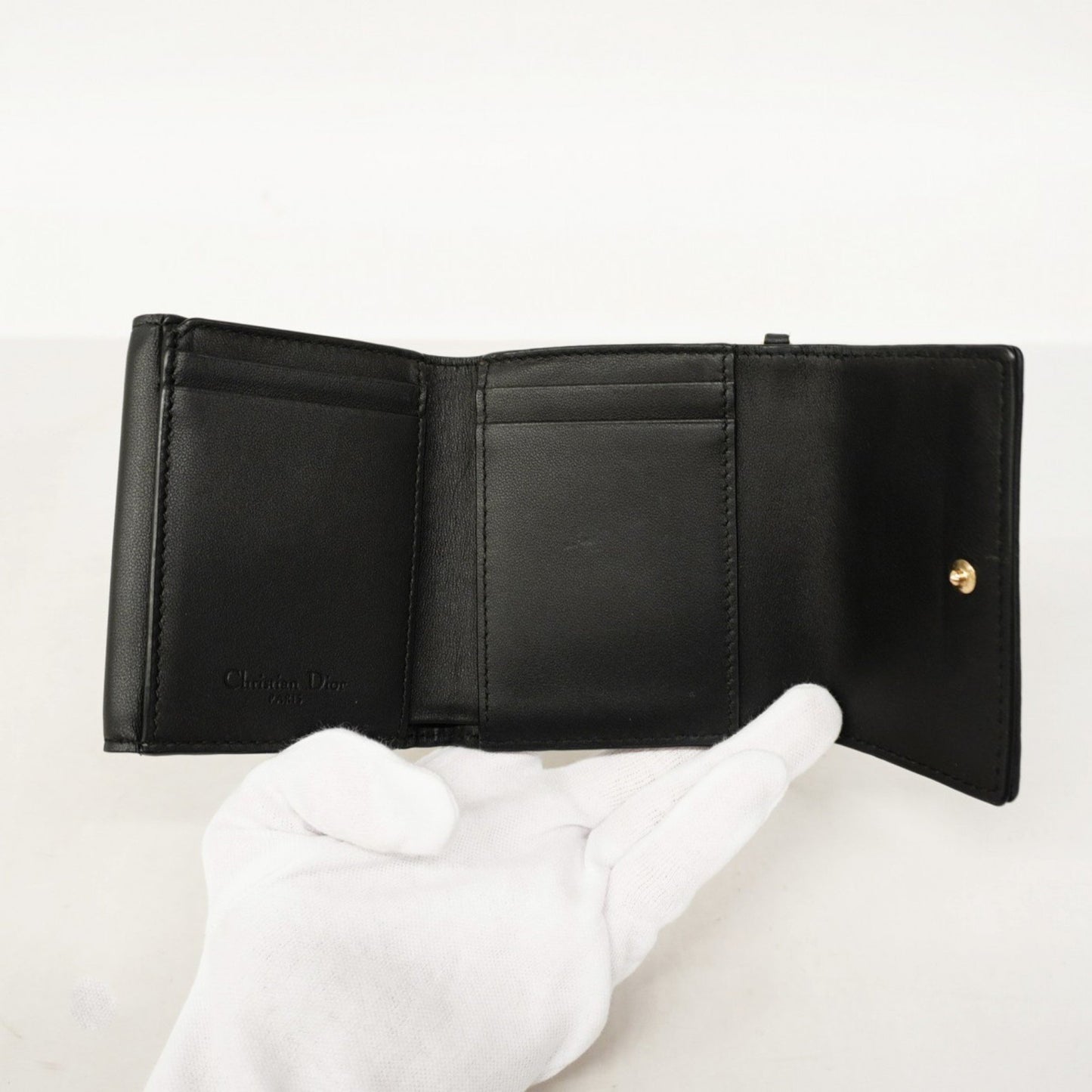 Christian Dior Cannage Leather Tri-Fold Wallet