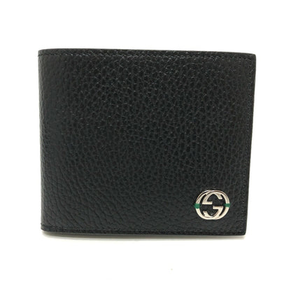 Gucci 610466 Interlocking G Folded Wallet Black Silverhardware