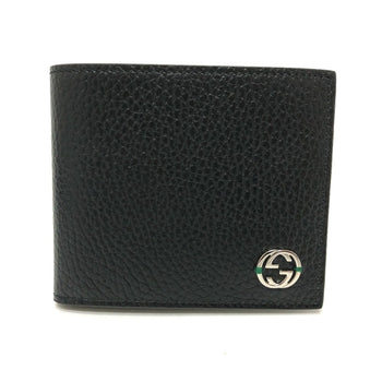 Gucci 610466 Interlocking G Folded Wallet Black Silverhardware