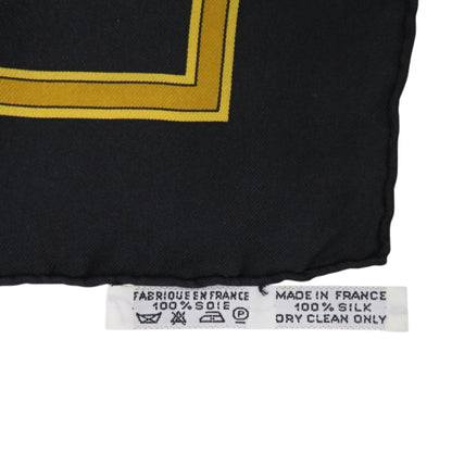 Hermes Herms Carr 90 "Le Temps Des Marionnettes" Silk Scarf Muffler In Black
