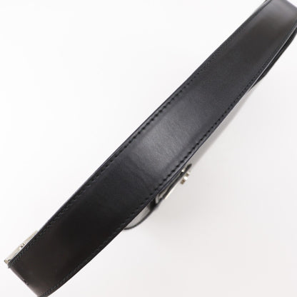 Salvatore Ferragamo Gancini Shoulder Bag Ab-21 0169 In Black Calfskin