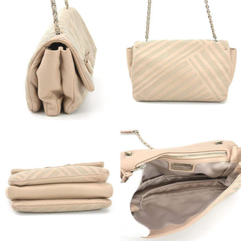 Salvatore Ferragamo Shoulder Bag Vara Ribbon Leather Metal Pink Beige