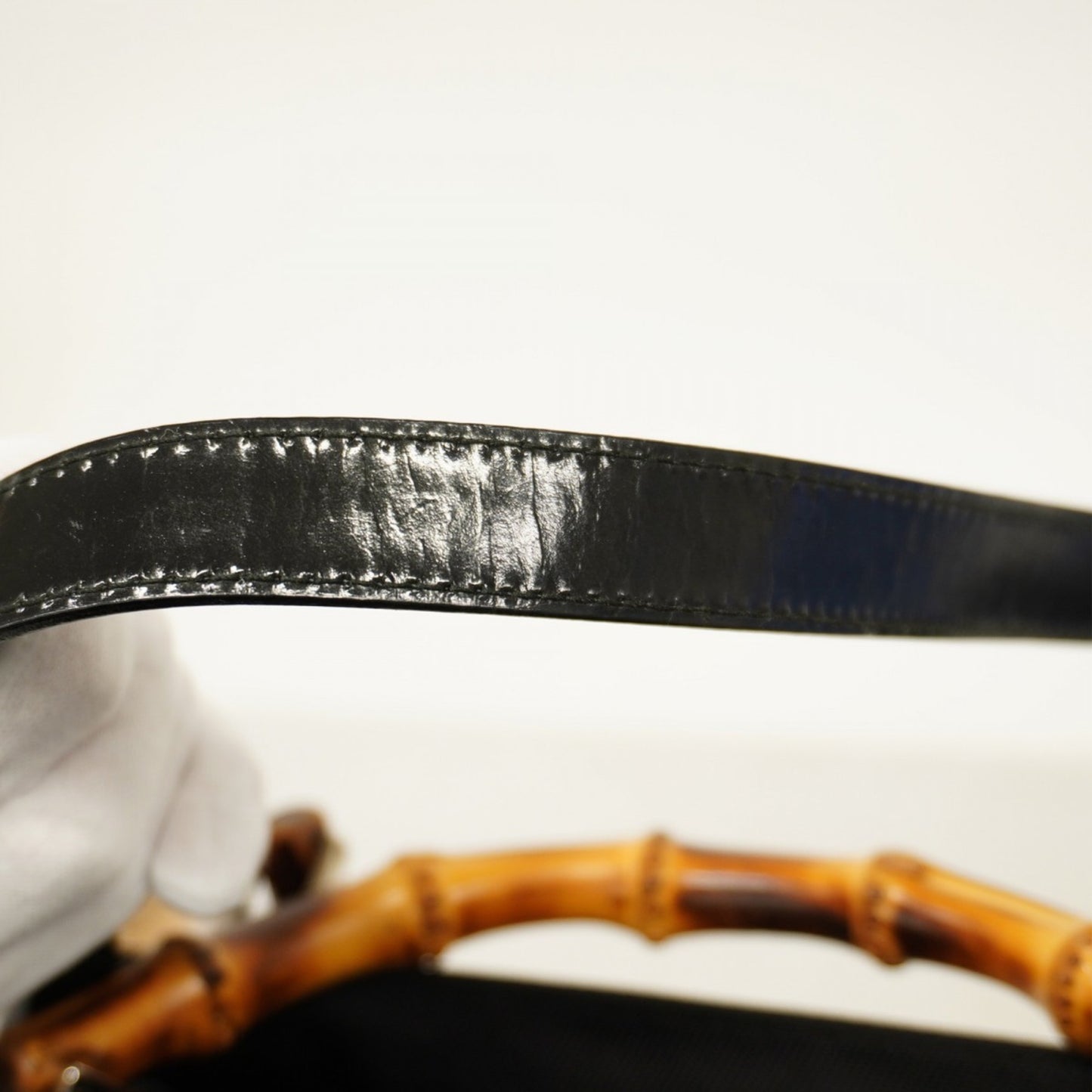 Gucci Bamboo 002 2122 Nylon Handbag In Black