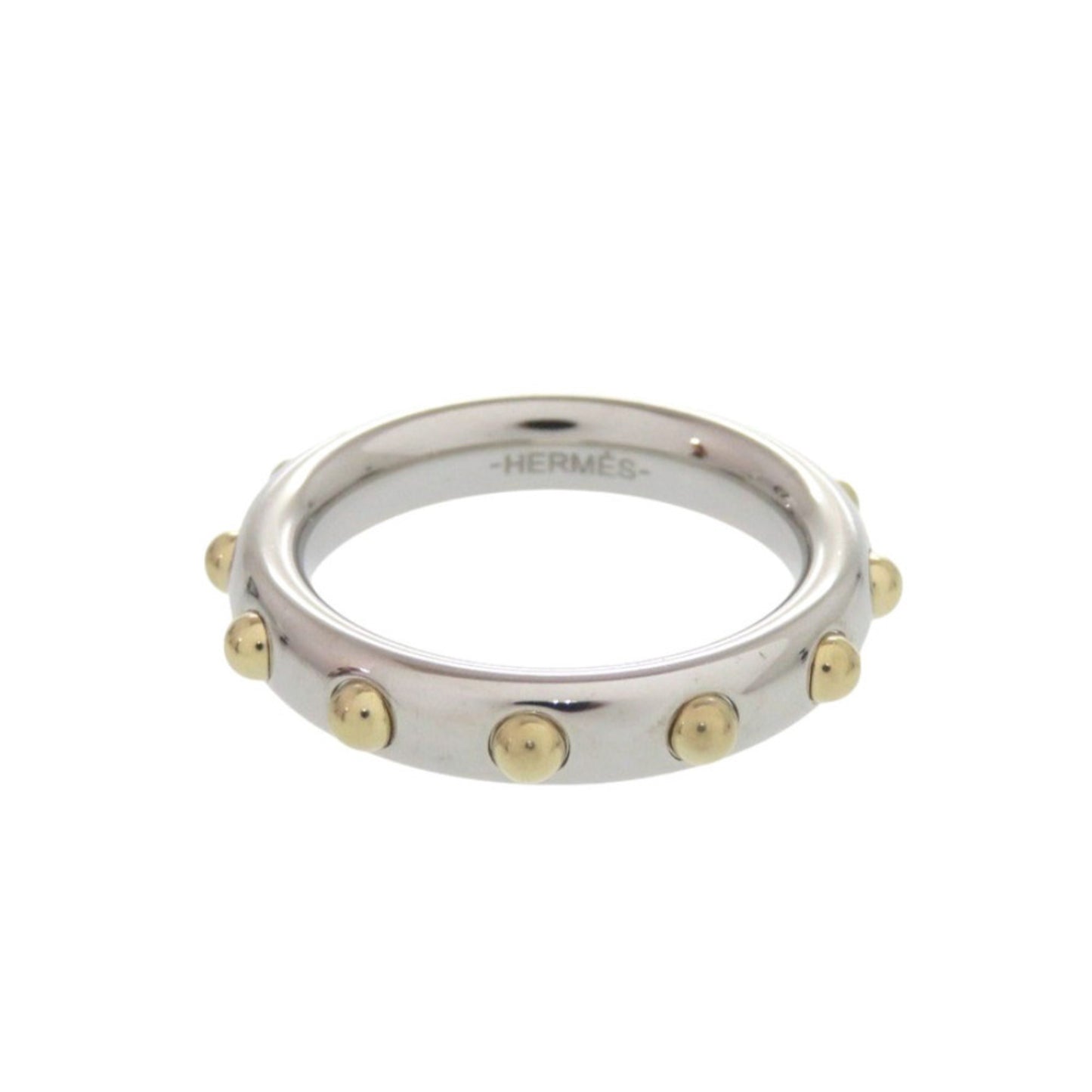 Hermes Mini Dog Scarf Ring Metal Silver