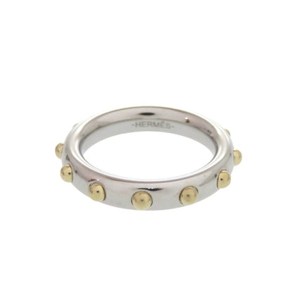 Hermes Mini Dog Scarf Ring Metal Silver