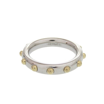 Hermes Mini Dog Scarf Ring Metal Silver