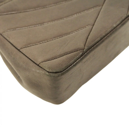 Chanel Shoulder Bag W Chain Chevron Lambskin Black