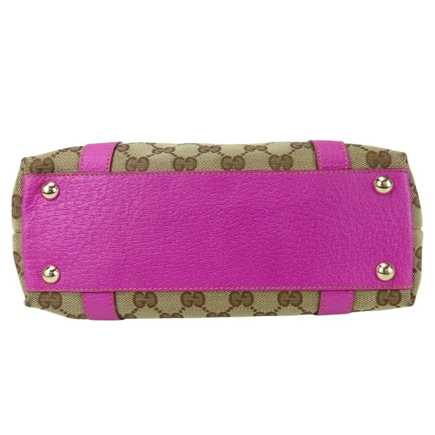 Gucci Handbag 141471 Gg Canvas Leather Purple Beige Mini