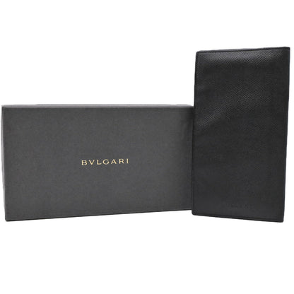 Bvlgari Classico Long Wallet Billfold Black Leather