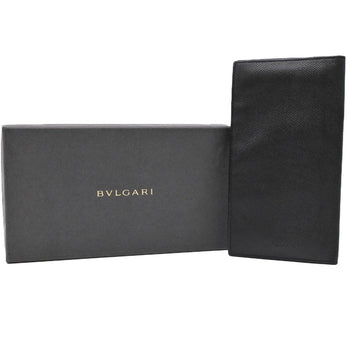 Bvlgari Classico Long Wallet Billfold Black Leather