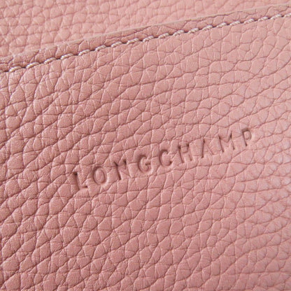 Longchamp Madeleine 2077886258 Logo-Embossed Leather Handbag In Dusty Pink