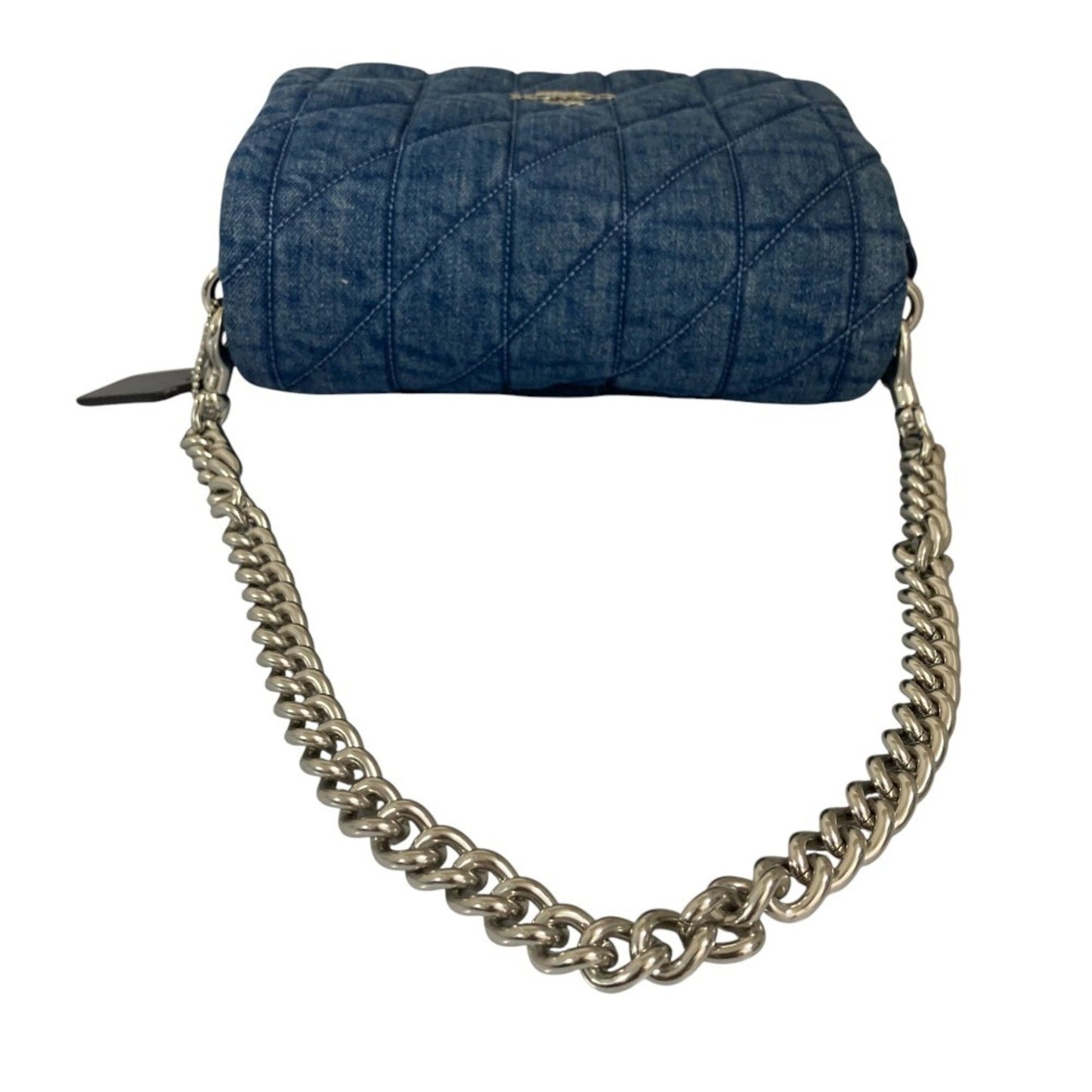 Coach Quilted Denim Chain Shoulder Bag Cak40 Blue