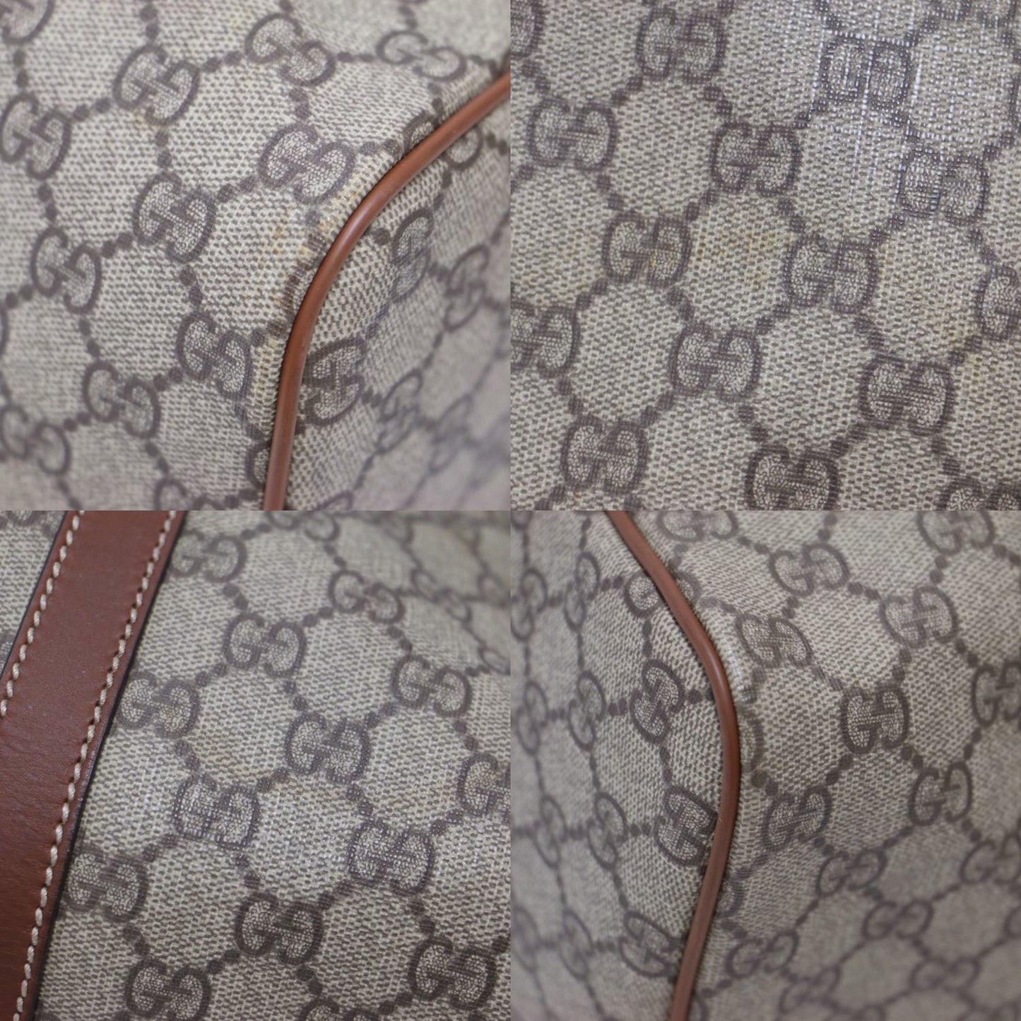 Gucci Gg Supreme Handbag In Brown Leather And Pvc For Women