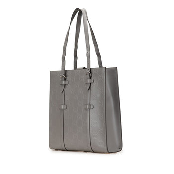 Gucci Gg Embossed Tote Bag 700421 Gray Leather