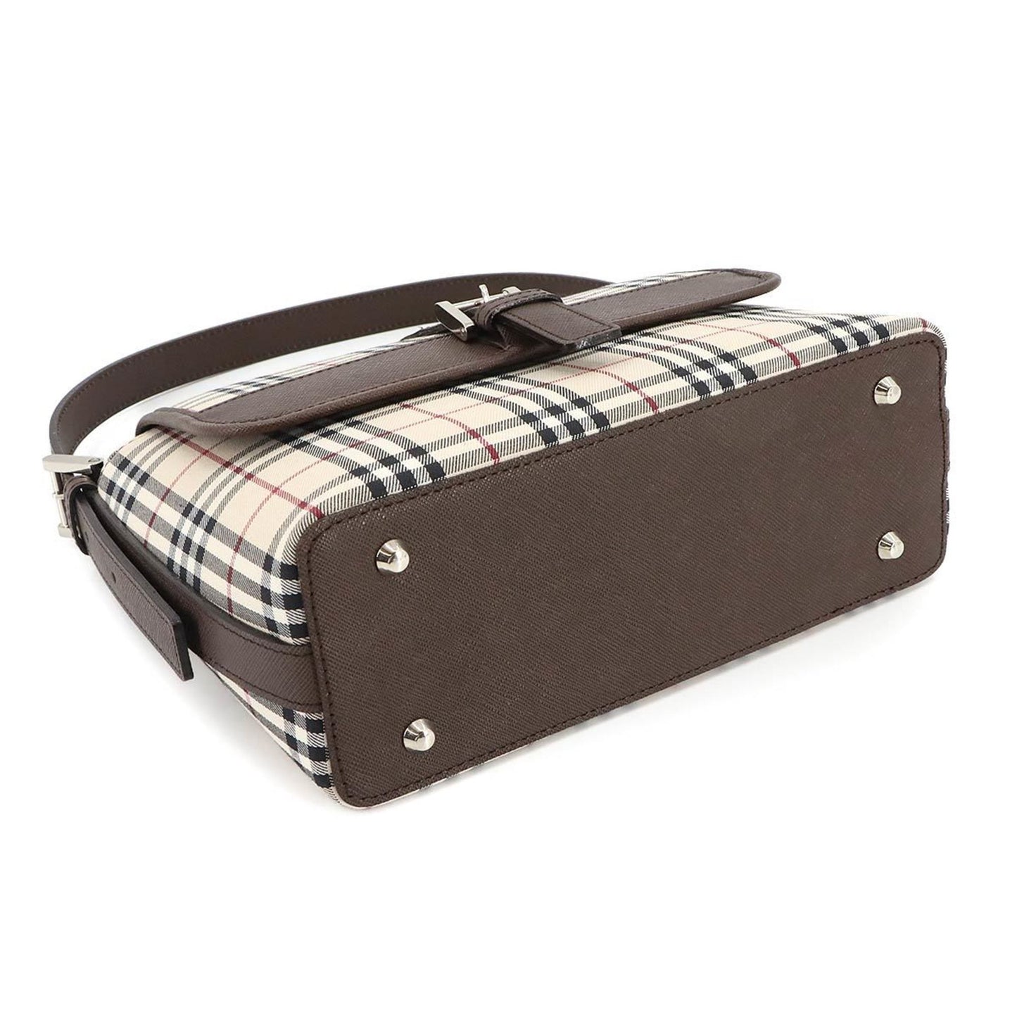 Burberry Nova Check Shoulder Bag In Canvas And Leather With Beige