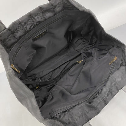 Chanel New Travel Nylon Tote Bag In Black Champagne