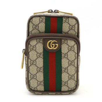 Gucci Ophidia Gg Supreme Body Bag Shoulder Sherry Line Pvc Beige Brown 752565